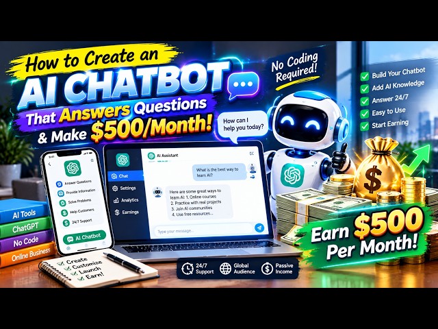 🤯 How to Create an AI Chatbot That Answers Questions & Make $500/Month! 💰 | No Coding