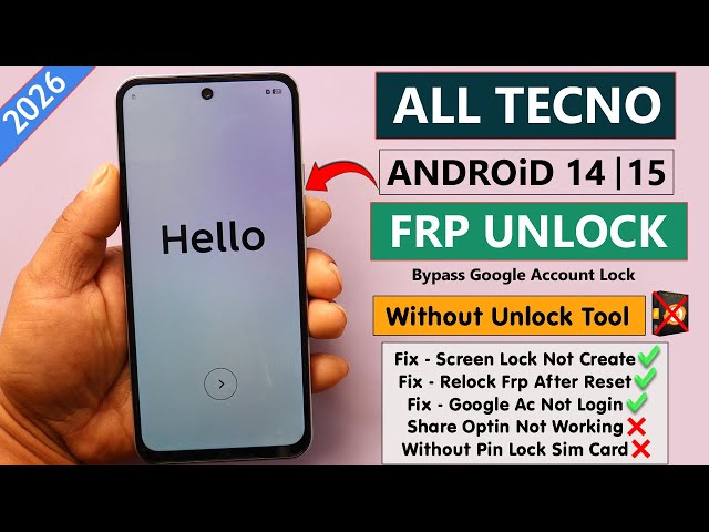 All Tecno Frp Bypass/Unlock Without Unlock Tool - Fix Google Ac Not Login - Android 15