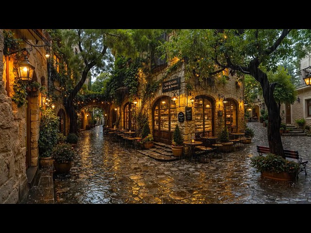 Relax, Read & Rest in a Quiet Rainy Vintage Café Bakery ☕ Smooth Jazz for Cozy Moments |  Rain Sound