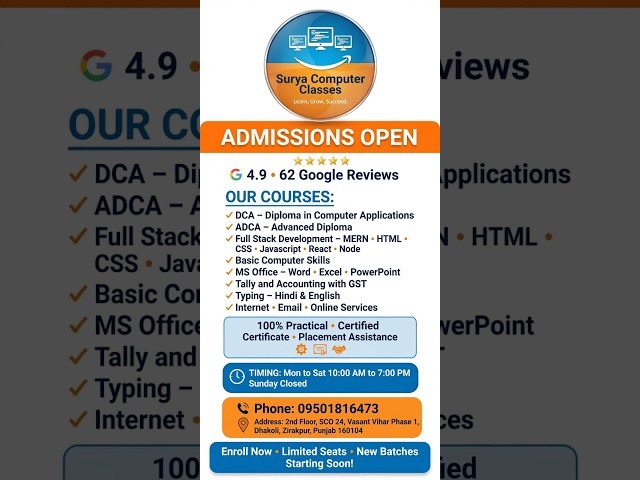 Computer Classes Dhakoli || Computer Classes || Basic to Advanced Computer Classes