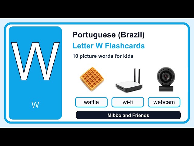 Portuguese (Brazil) Letter W Flashcards | Learn 10 Words