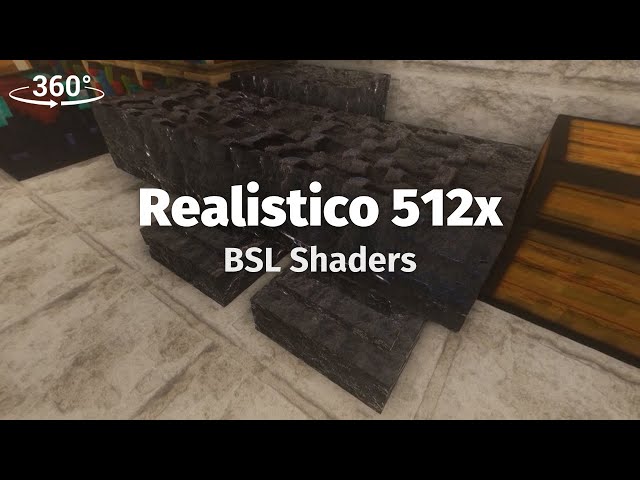 360° VR 4K - Realistico & BSL Shaders Showcase / Amazing Details / Improved Vanilla Minecraft