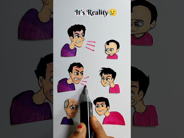 it's Reality 😢#anger #drawing #art #shorts #emtionalstory