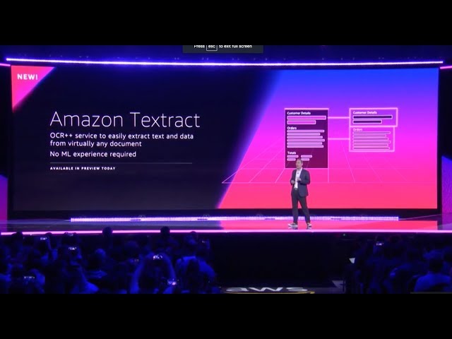 AWS re:Invent 2018 – Announcing Amazon Textract