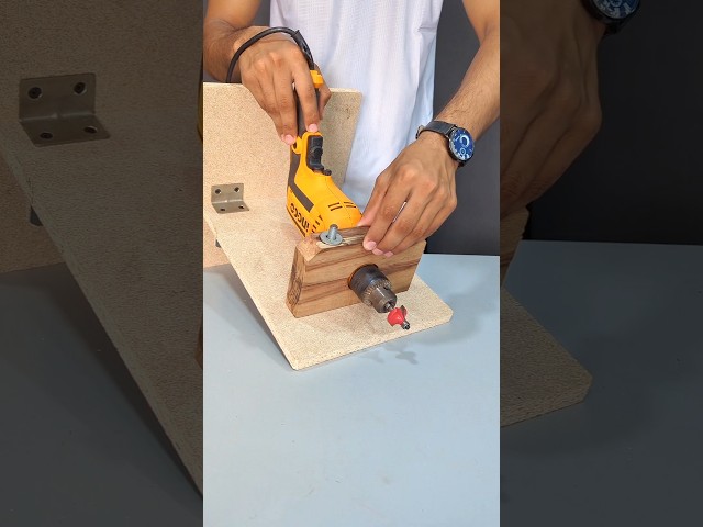 Transforming a Drill Into a Pro Wood Router! 🪵⚡ #Shorts #Woodworking #DIY