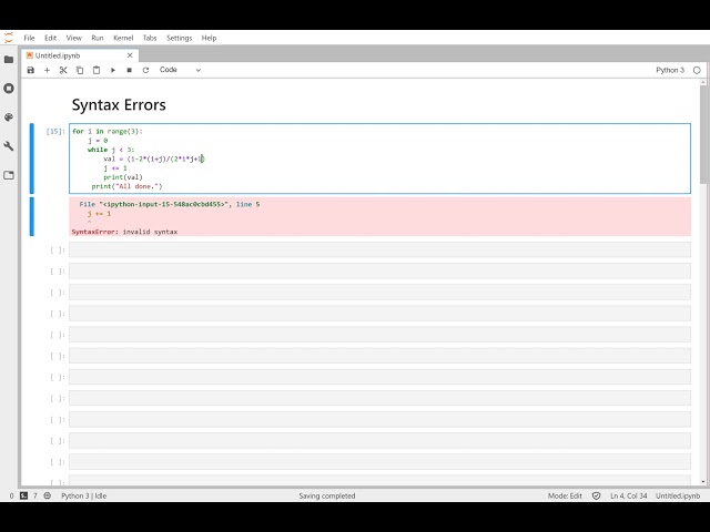 Syntax Errors