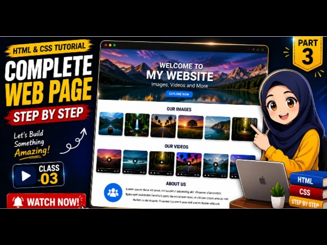Build a Complete Webpage Using HTML & CSS 🔥 | Step by Step for Beginners | Part 3