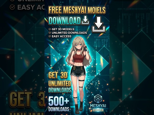 Stop paying to export your Meshy AI models! 🚨 #3dmodeling #blender #meshyai #ai3d #free3d #3dmodel