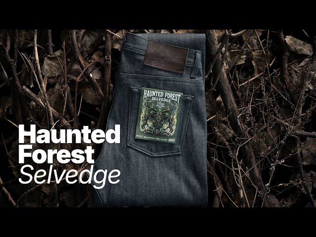 Haunted Forest Selvedge - 14oz Japanese denim with a gray and green warp - FW26 Naked & Famous Denim
