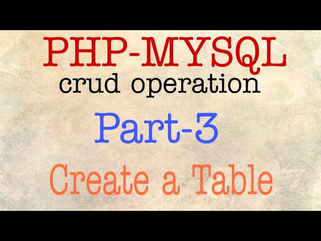 php mysql crud operation | create a table in database | Web Tutorial by Nikhil Koshti