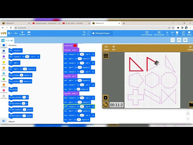 VEXcode VR Project 14: 'Shape Tracer' Created by Trishanth Kumar