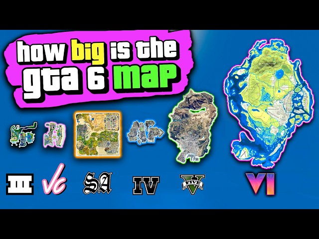 How BIG is the GTA 6 Map vs EVERY GTA? (Map Size Comparison)