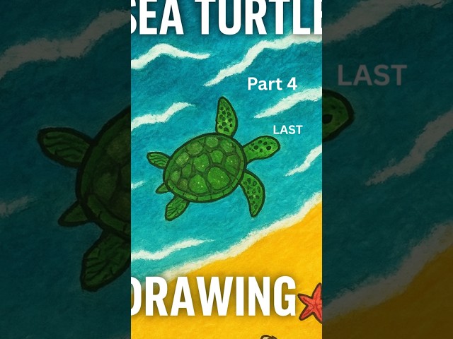 Drawing a Sea Turtle Bookmark 🐢✨ | Part 4 #shorts #painting #drawing