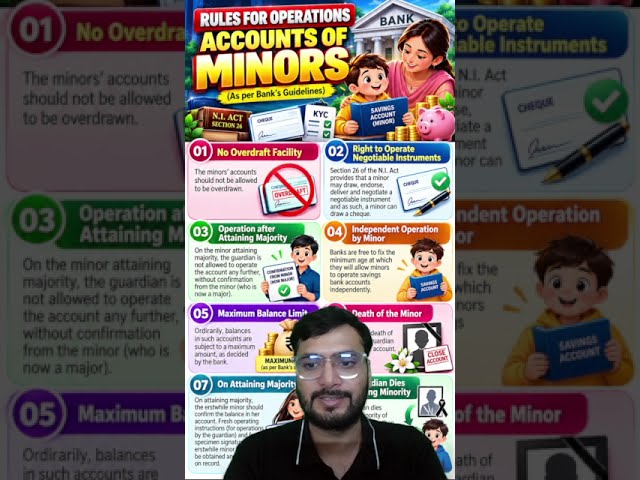 Minor Account के Operational Aspects 🔥 | JAIIB PPB Important Concept | #shorts