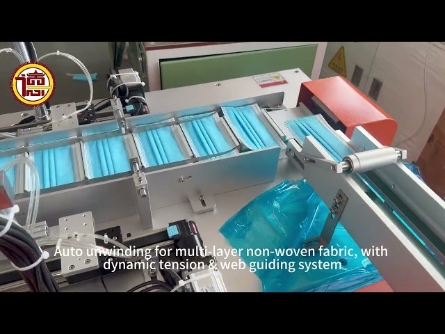 1+1 full servo flat mask machine, Fully automatic flat mask making machine