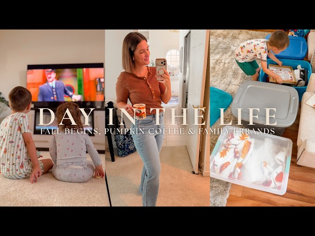 VLOG 🍂 | pumpkin coffee, pulling out fall decor & family of 4 errands