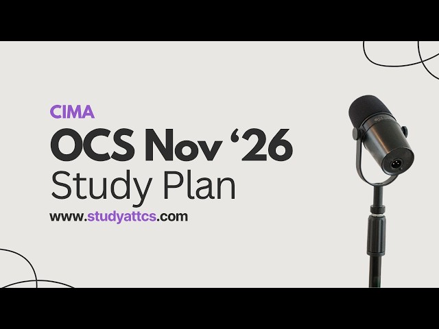 CIMA OCS Nov '26 | Study Plan