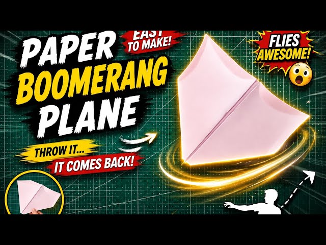 How to Make a Paper Boomerang Plane 🛩️ | Easy Origami That Comes Back! #shortsfeed #shorts #trending