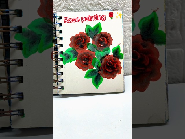 Beautiful Red Rose Painting 🌹✨ | Easy Flower Art 💖🌹 #shorts #viral #trending #rose #painting #artist