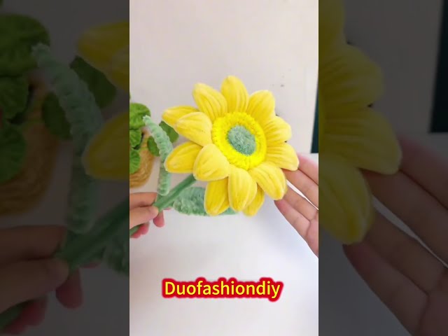DIY gift ideas pipe cleaner sunflower tutorial #handmade #diy #gift #diyflowers #flowers #sunflower