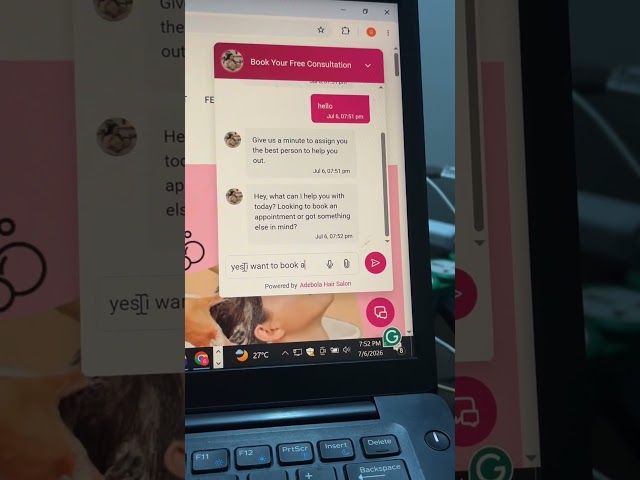 A funnel with an embedded AI Chatbot built for a salon on GHL #automation #gohighleveltutorial