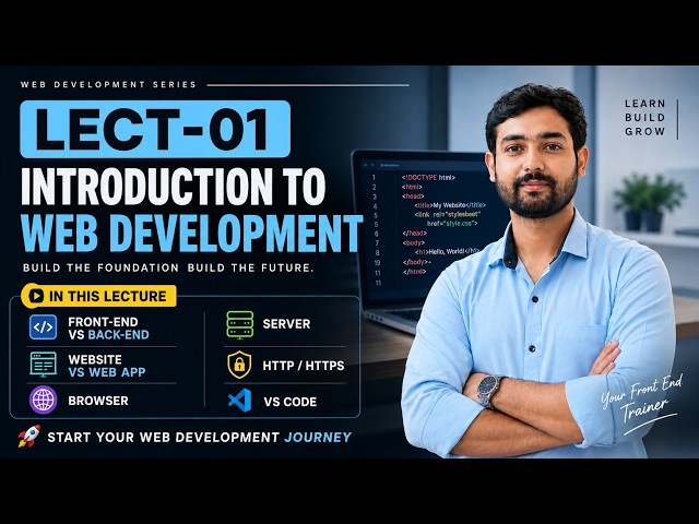 Web Development Lecture 01 🔥 | Frontend vs Backend | Website vs Web App | HTTP vs HTTPS | VS Code