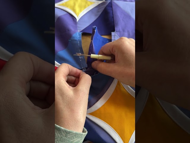 I ripped out this quilt block from the center of my Stardrift Quilt to fix it...