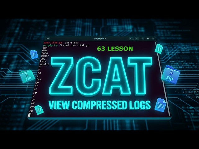 63. ZCAT command in Linux | How to view compressed file | Linux crash course | #Linux #programming