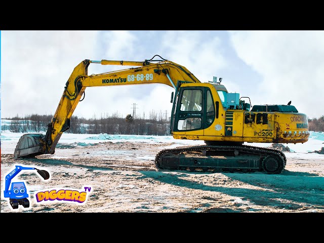 Diggers For Kids 🦺 Huge Diggers & Dump Trucks, Learn Colors, Counting And Construction Vehicles
