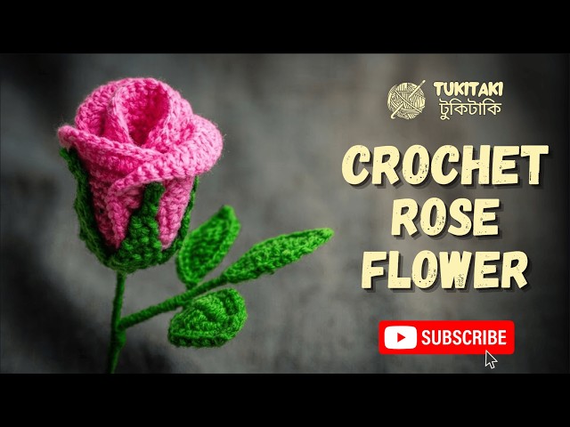 How to Crochet Rose Flower | Easy Rose with Petals Tutorial for Beginners | #tukitakicrochet
