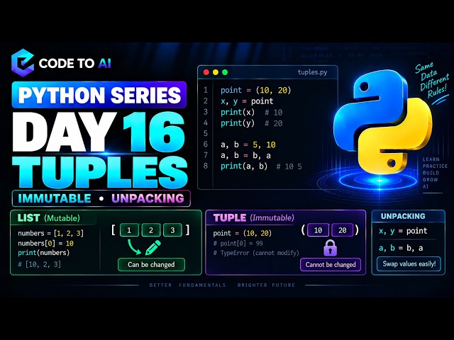 Python Series – Day 16 | Tuples: Immutability & Unpacking