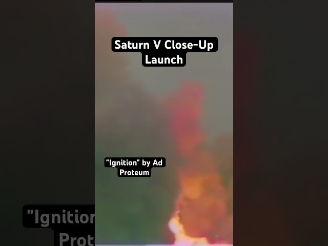 Close up look at Saturn V launching