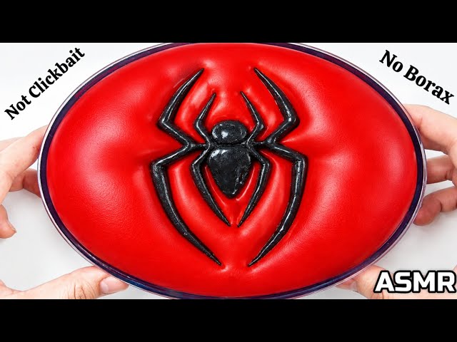 How to make Spider-Man Brand New Day Inspired Slime without Borax | No Borax Slime at home [ASMR]