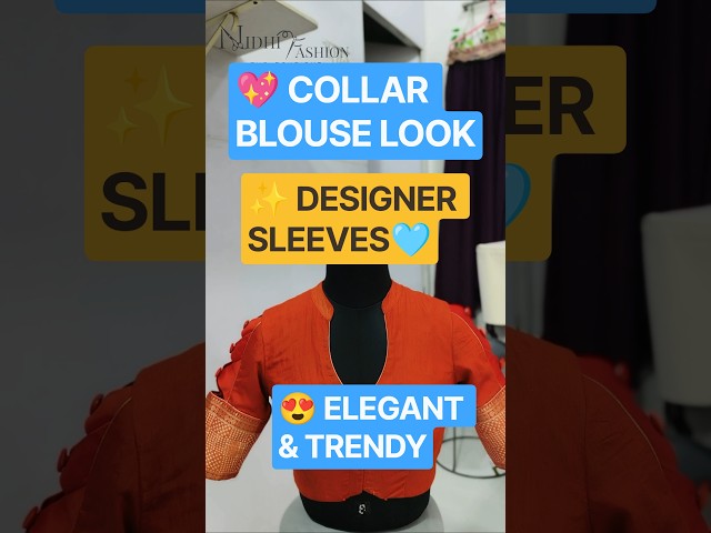✨ Stylish Collar Blouse with Designer Sleeves | Trendy Blouse Design #Shorts #viral #collar #blouse