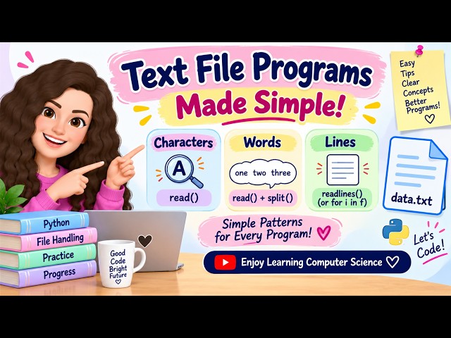 Text File Programs Made Simple! | Character, Word & Line Based Programs | Class 12 CBSE Python