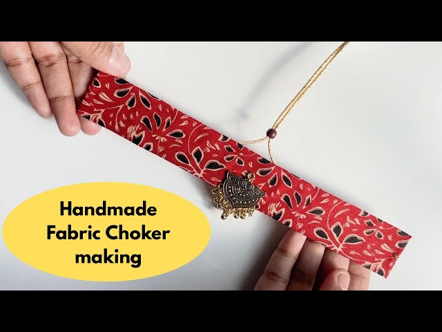 Beautiful handmade fabric choker making at home #handmadejewellery #fabricjewellery