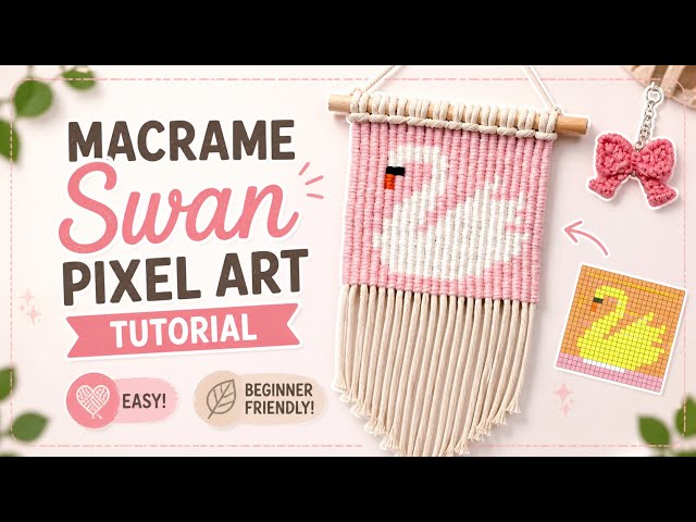 DIY Macrame Pixel Art | BEGINNER Tapestry Wall Hanging 