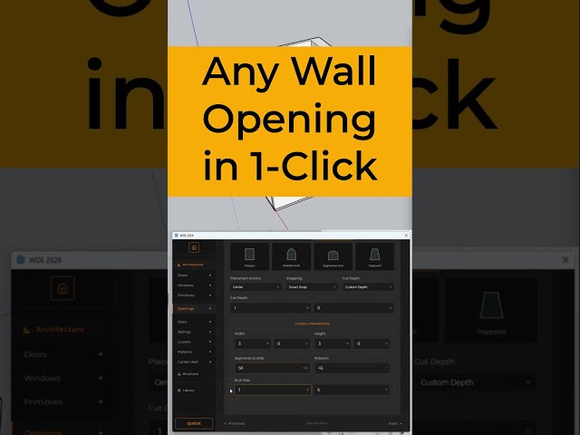 Cut Any Wall Opening & Arch in 1-Click! 🤯 #SketchUp #Shorts #n1leshtools #architecture #WDE2026
