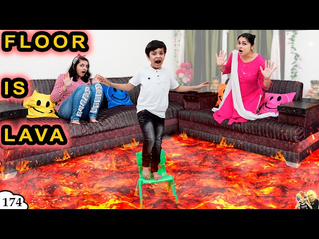 FLOOR IS LAVA | Comedy Family Challenge | 24 Hours Challenge | Ep 174 Aayu and Pihu Show