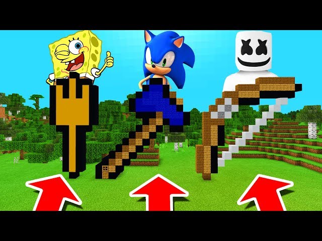 Minecraft PE : DO NOT CHOOSE THE WRONG WEAPON! (Spongebob, Sonic & Marshmello)