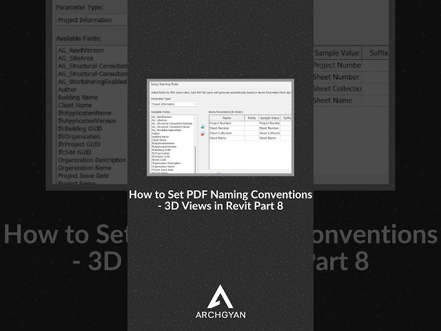 How to Set PDF Naming Conventions   3D Views in Revit Part 8
