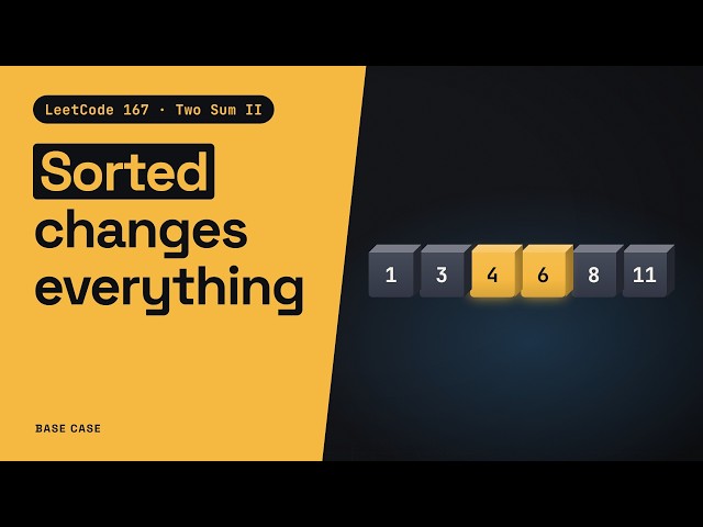 Two Sum II: two pointers on a sorted array (LeetCode 167)
