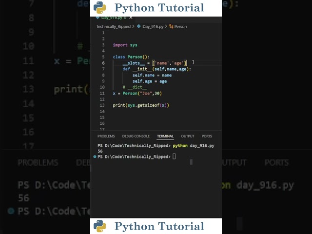 Create Faster Python Objects Using Slots | Python Tutorial