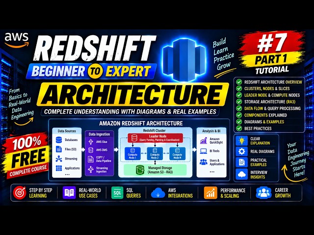 AWS Redshift Tutorial #7 | Redshift Architecture | Part 1 | Beginner to Expert