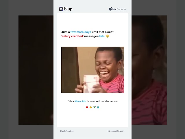 Countdown to Payday: When that 'Salary Credited' Message Hits Like...💰😂 #Meme #appdevelopment #memes
