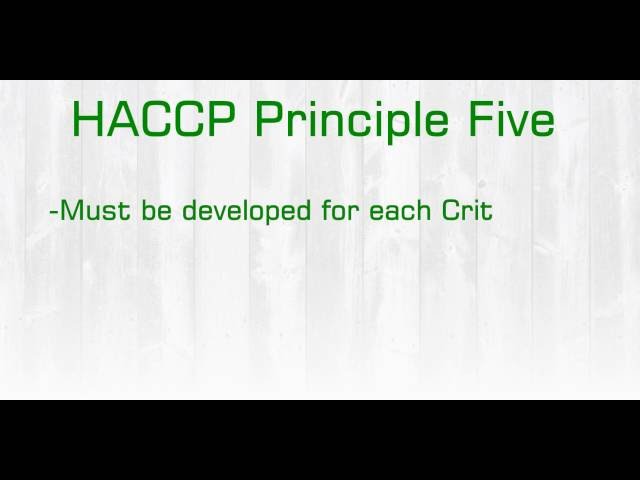 HACCP Principle Five: Establishing Corrective Action