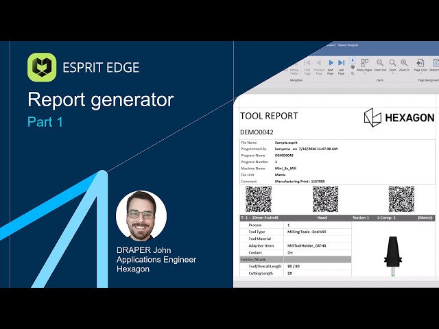Report Generator in ESPRIT EDGE | Part 1