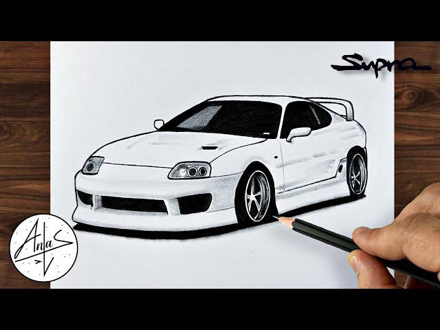 How To Draw SUPRA MK4 | Easy Drawing Tutorial (step by step)