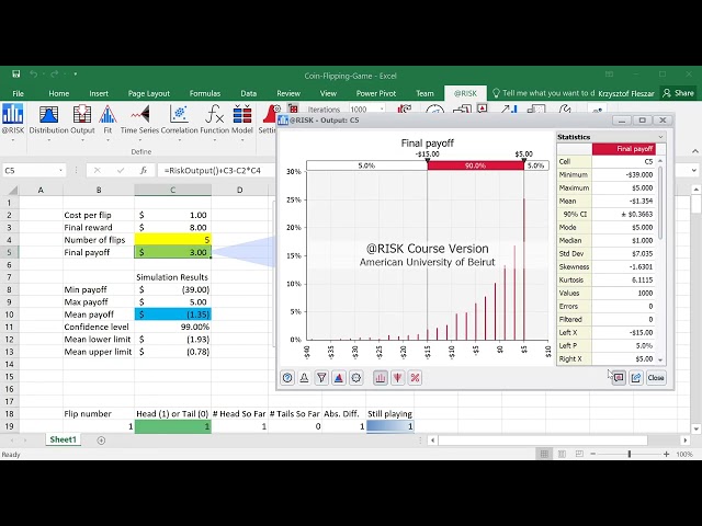 09. Coin Flipping Game - Simulating 1000 iterations again
