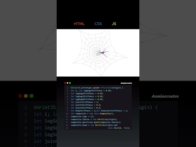 Realistic Spider using HTML, CSS and JavaScript